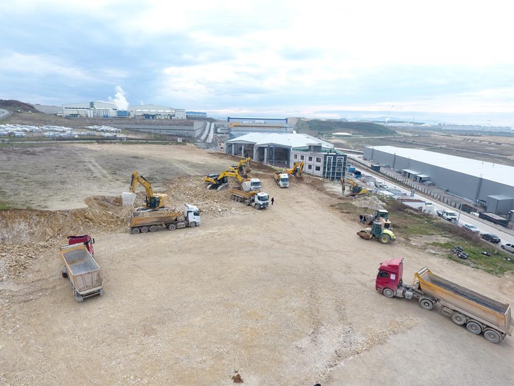 New factory site during excavation